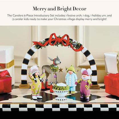 MACKENZIE-CHILDS Patience Brewster Carolers Figure Set, Cute Christmas Figurine Home Decor, 6 Pieces