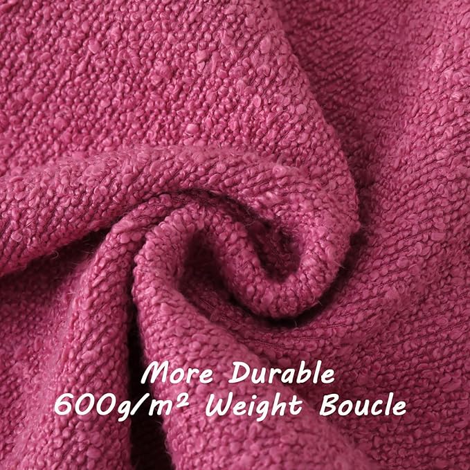 FUTEI Pack of 2 Hot Pink Decorative Throw Pillow Covers 22x22 Inch Soft Cozy Solid Boucle Textured Cushion Case,Modern Home Decor for Couch Bed Living Room
