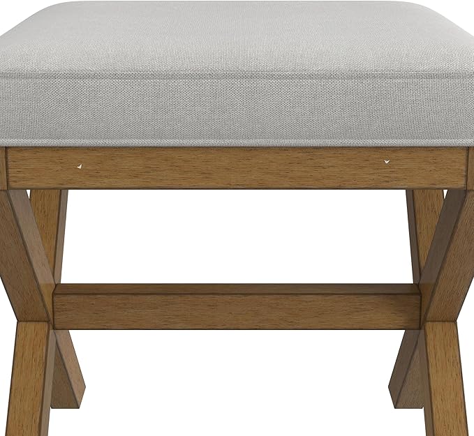 Hillsdale Somerset Backless Wood Vanity Stool for Makeup Room or Bathroom, Dark Driftwood