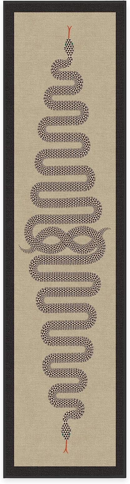 RUGGABLE x Jonathan Adler Machine Washable Modern Runner Rug – Venom Neutral 2.5x10, Stain-Resistant, Non-Slip – Washable Rug for Hallway, Entryway, Living Room & Kitchen–with Standard Pad