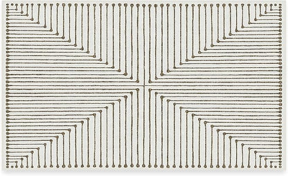 RUGGABLE x Jonathan Adler Machine Washable Modern Area Rug – Inkdrop Camel & Ivory 3x5, Stain-Resistant, Non-Slip – Small Rugs for Living Room, Bedroom, Hallway, Entryway & Office–with Cushioned Pad