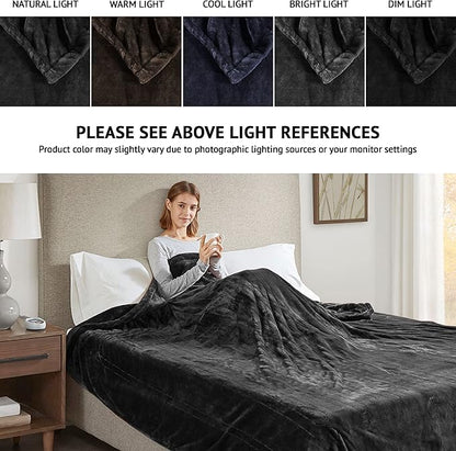 Beautyrest Heated Electric Blanket for Cold Weather, Fast Heating Heated Blanket, Auto Shut Off, Virtually Zero EMF, Multi Heat Setting, UL Certified, Black Full (84 inx80 in)