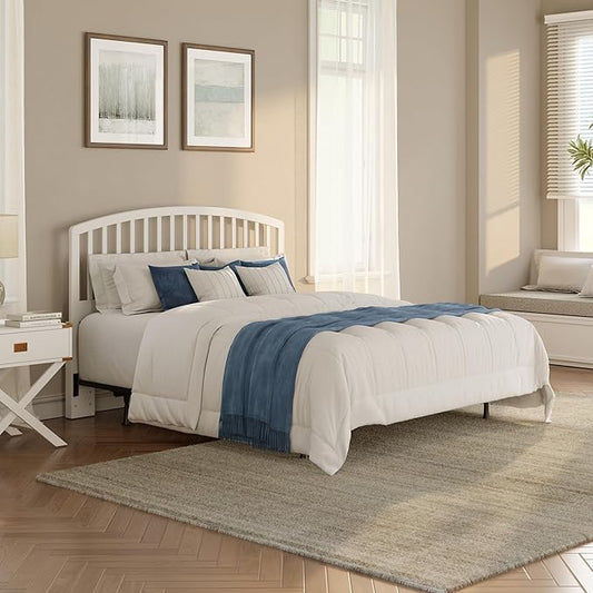 Hillsdale Carolina Headboard with Bed Frame, Full/Queen, White