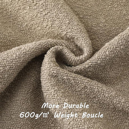 FUTEI Pack of 2 Oatmeal Decorative Throw Pillow Covers 24x24 Inch Soft Cozy Solid Boucle Textured European Cushion Case,Modern Home Decor for Couch Bed Living Room