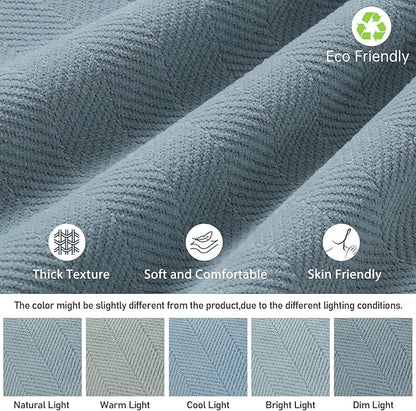 ZWJD Blue Pillow Covers 26x26 Set of 2 Chenille Pillow Covers with Elegant Design Soft and Luxurious Decorative Throw Pillows for Couch, Bed, and Home Decor,Light Blue
