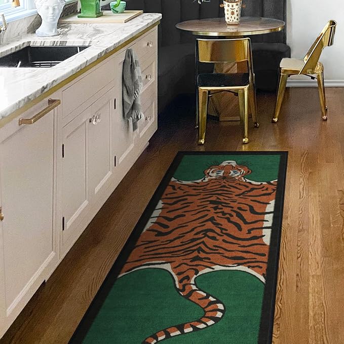 RUGGABLE x Jonathan Adler Machine Washable Modern Area Rug – Tiger Emerald 2x3, Stain-Resistant, Non-Slip – Small Rugs for Living Room, Bedroom, Hallway, Entryway & Bathroom–with Cushioned Pad