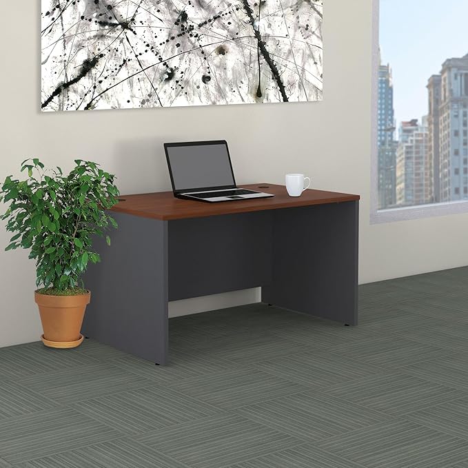 Bush Business Furniture Series C 48W x 30D Shell Desk in Hansen Cherry, Office Workstation for Professional Use, Compact Desktop Solution for Workspace