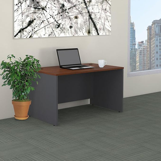 Bush Business Furniture Series C 48W x 30D Shell Desk in Hansen Cherry, Office Workstation for Professional Use, Compact Desktop Solution for Workspace