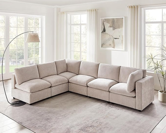 VANOMi Modular Sectional Sofa, Convertible Sofa Couch Modular Sofa with Ottoman, Sectional Sofas for Living Room Small Apartments