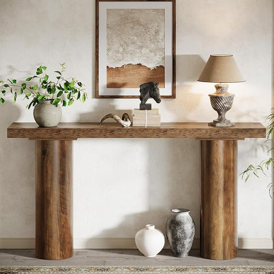 Tribesigns 63" Farmhouse Entryway Console Table, Narrow Long Sofa Table Behind Couch for Living Room, Hallway, Entrance, Foyer
