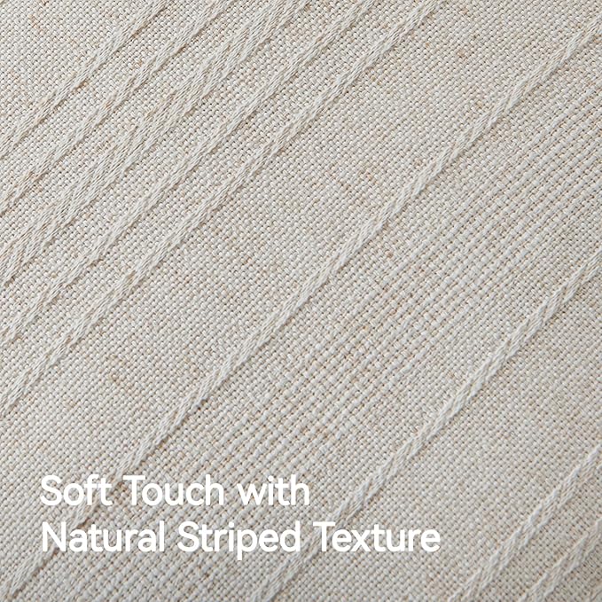 a moment Linen Pillow Covers Set of 2,Boho Farmhouse Throw Pillowcases Neutral Textured Decorative Covers for Couch Sofa Bed,Soft Linen Blend Accent Case Cushion Christmas Home Decor 20"x12"Ivory