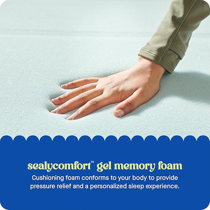 Sealy Dreamlife 2” Gel Memory Foam Full Mattress Topper with SealyComfort Gel Foam, 1 Year Limited Warranty, Made in The USA