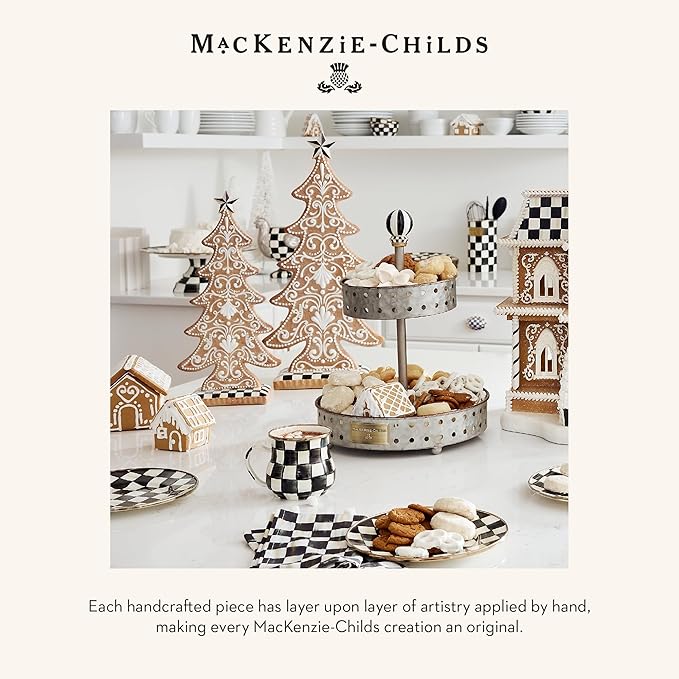 MACKENZIE-CHILDS Gingerbread Cookie Tabletop Christmas Tree, Gingerbread Christmas Decor, Large