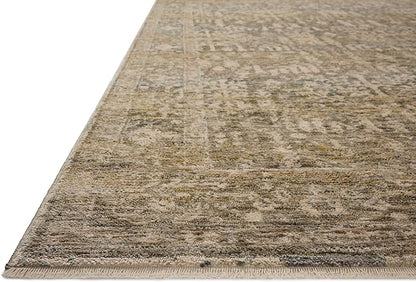 Loloi Magnolia Home by Joanna Gaines Junie Collection JUE-02 Moss/Natural 9'-6" x 9'-6", .38" Pile Height, Round Area Rug