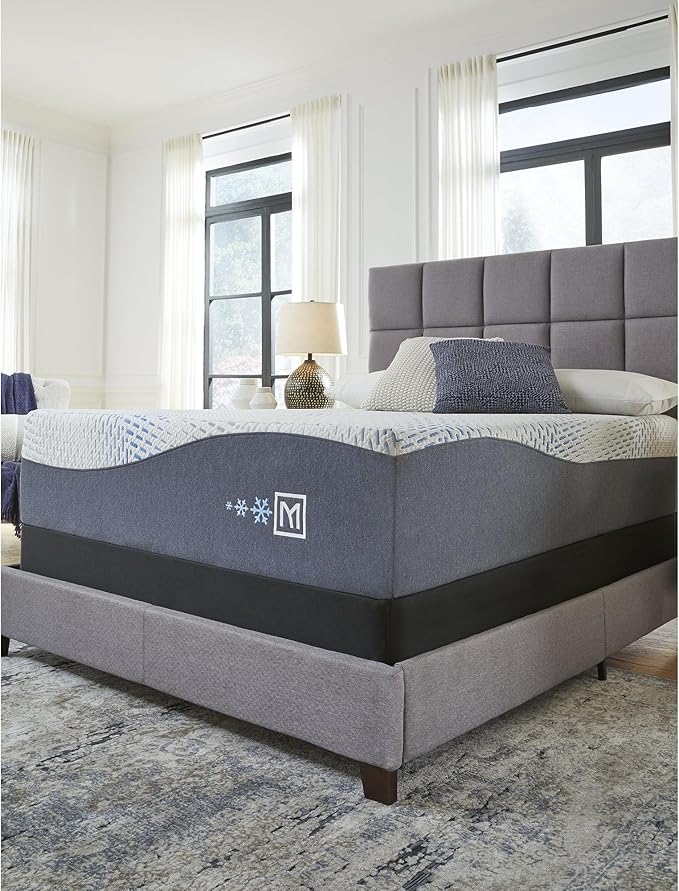 Signature Design by Ashley 10" Mattress Box Spring with Metal Foundation, Sturdy and Durable, Ready to Assemble, Parts and Tools Included, Cal King, Removable Black Fabric Cover