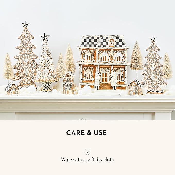 MACKENZIE-CHILDS Tabletop Christmas Tree, Decorative Tree for Christmas Decor, Small, Gingerbread Cookie