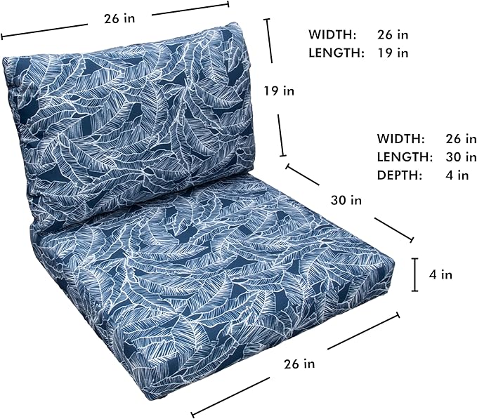 Tommy Bahama Deep Seating Lounge Cushion, 26" X 30" X 4", Pacific Zaffre
