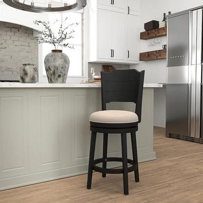 Hillsdale Clarion Wood Counter Height Swivel Stool, Black