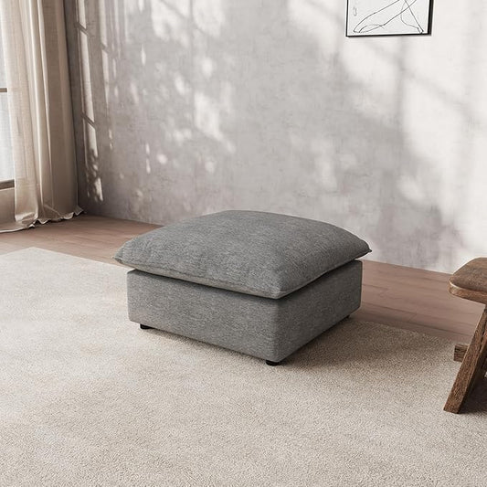 Ottoman,Down Fill Comfort Footrest,Down Filled Spill & Stain-Resistant Cloud Couch,L Shape U Shape Cloud Modular Sectional Sofa for Living Room,Apartment,Office,Dark Grey