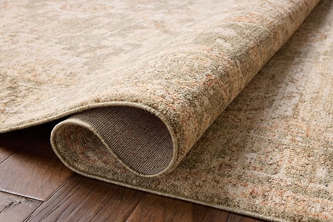 Loloi Chris Loves Julia Palma Collection PLM-08 Olive/Spice 2'-7" x 10'-0" Fringe Runner Rug Vintage Style Boho Living Room Bedroom Carpet