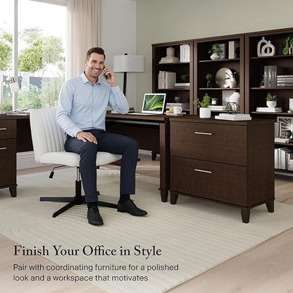 Bush Furniture 2 Drawer Lateral File Cabinet, Letter and Legal-Size Document Storage for Home or Professional Office, Somerset Collection, Mocha Cherry