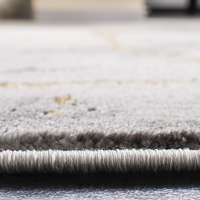 SAFAVIEH Craft Collection Runner Rug - 2'3" x 22', Grey & Gold, Modern Abstract Design, Non-Shedding & Easy Care, Ideal for High Traffic Areas in Living Room, Bedroom (CFT877F)