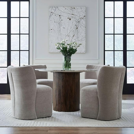 Liberty Furniture Accent Dining Chair with Castors - Rounded Back - Truffle Upholstry