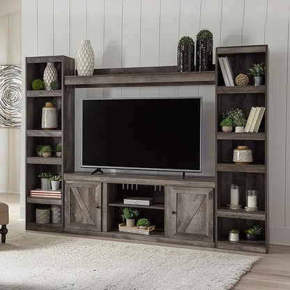 Signature Design by Ashley Wynnlow Farmhouse 4-Piece Entertainment Center for TVs up to 69", Gray