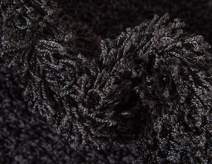 Unique Loom Solid Shag Collection Area Rug (5' 1" x 8' Rectangle, Jet Black)