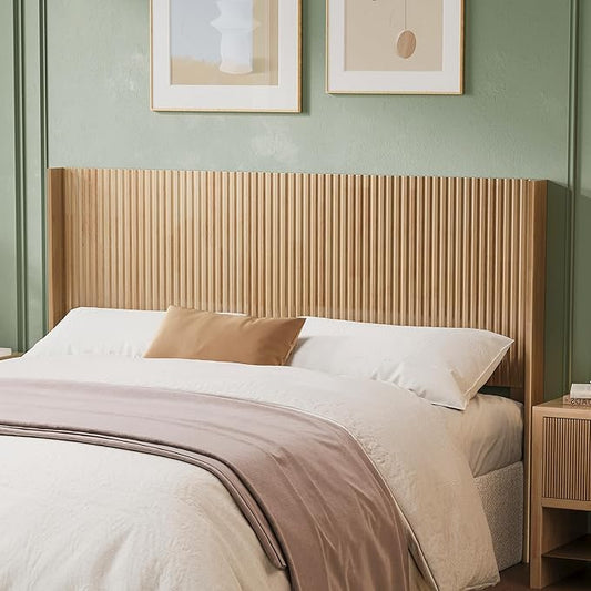 80.3" Wide Wooden Headboards King Size, Boho Headboards, Modern Wood Headboard King Size Headboard Only, Farmhouse Head Board Only, Wall Mounted Head Board, Natural Wood