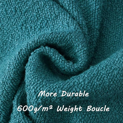 FUTEI Pack of 2 Teal Blue Decorative Throw Pillow Covers 26x26 Inch Soft Cozy Solid Boucle Textured Euro Pillow Shams,Modern Home Decor for Couch Bed Living Room