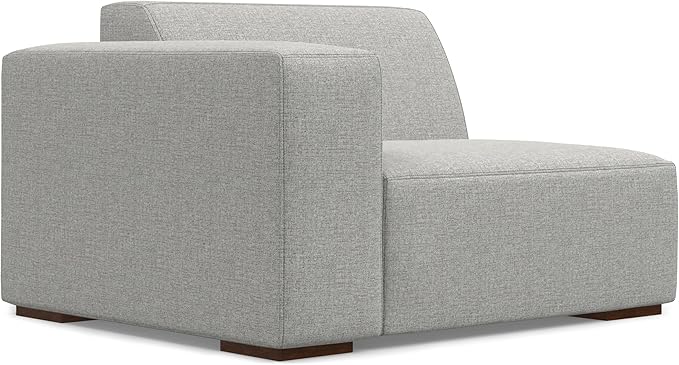 SIMPLIHOME Rex 2-Seater Modular Sofa in 100% Recycled Polyester Tightly Woven Performance Fabric, Pale Grey, 88-inches Wide, Handcrafted Modern-Style Loveseat Sofa for Living Room