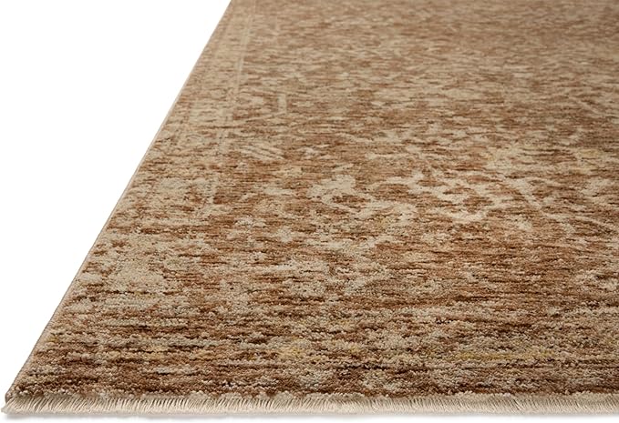 Loloi Magnolia Home by Joanna Gaines Junie Collection JUE-01 Clay/Natural 5'-3" x 7'-6", .38" Pile Height, Area Rug