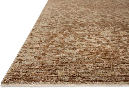 Loloi Magnolia Home by Joanna Gaines Junie Collection JUE-01 Clay/Natural 5'-3" x 7'-6", .38" Pile Height, Area Rug
