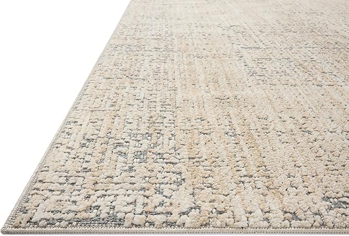 Loloi Amber Lewis Bexley Collection BEX-03 Natural/Slate 7'-10" x 10' Area Rug Neutral, Textured, Living, Bedroom, Dining, Carpet
