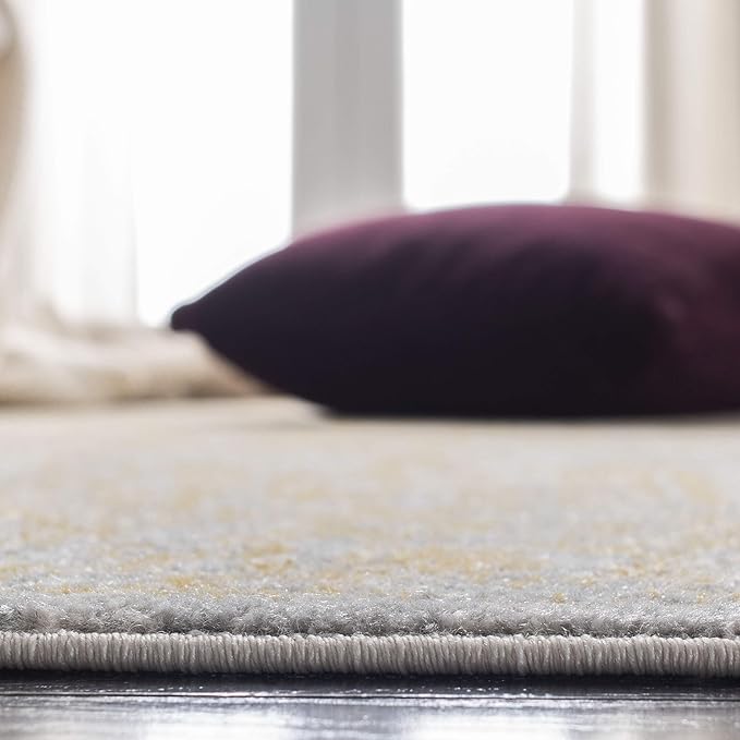 SAFAVIEH Evoke Collection 3' x 5' Ivory/Gold EVK256B Oriental Distressed Non-Shedding Living Room Bedroom Accent Rug