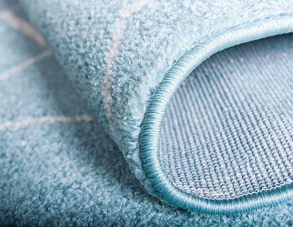 Unique Loom Trellis Frieze Collection Area Rug - Geometric (10' x 14' 1", Light Blue/ Ivory)