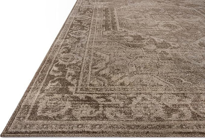 Loloi Magnolia Home by Joanna Gaines Mona Collection MOA-01 Cocoa/Stone 7'-6" x 7'-6" Round Area Rug