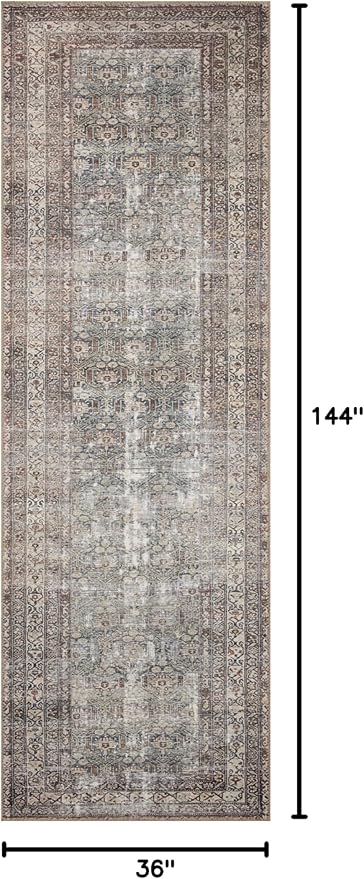 Loloi Amber Lewis Georgie Collection GER-10 Moss/Bark 3'-0" x 12'-0", .19" Pile Height, Runner Rug