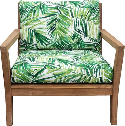 Tommy Bahama Deep Seating Lounge Cushion, 26" X 26" X 4", Coastal Palm Green Leaf