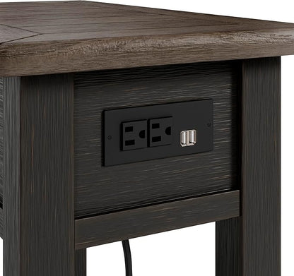 Signature Design by Ashley Tyler Creek Chair Side End Table, Light Brown & Whitewash