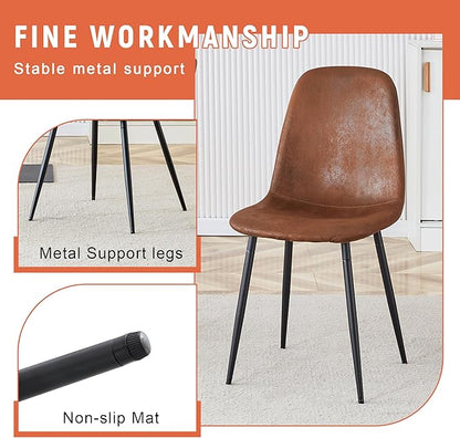 Round Dining Table Set for 6 with Storage, 42" Round Dining Table with 6 Suede Chairs, 7 Piece Kitchen Table Chairs Set of 6 with Thick Wood Top, Roman Column Pedestal, Space-Saving