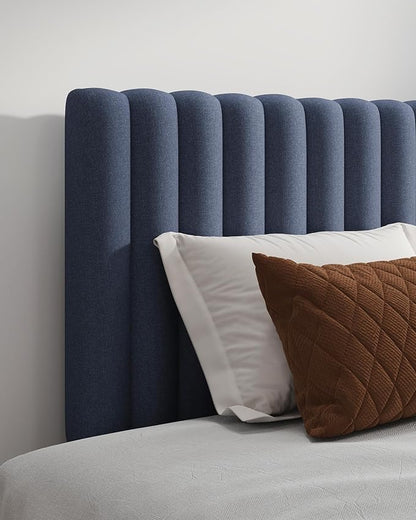 Upholstered Headboard for Twin Size, Adjustable Height Channel Tufted Headboard for Bedroom, Modern Style, Navy Blue