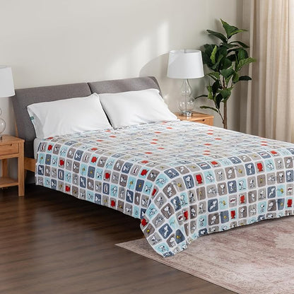 Berkshire Blanket Peanuts® VelvetLoft® Cute Character Snoopy Plush Blanket,Woof Blue,Full/Queen 90 in x 90 in (Official Peanuts® Product)