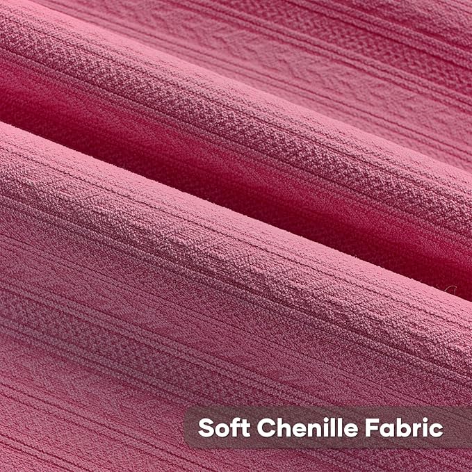 FUTEI Hot Pink Decorative Throw Pillow Covers 20x20 Inch Set of 2,Soft Cozy Wheat Ear Striped Patterns Cushion Cases,Modern Home Decor for Couch Bed Living Room