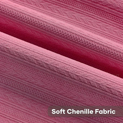FUTEI Hot Pink Decorative Throw Pillow Covers 12x20 Inch Set of 2,Soft Cozy Wheat Ear Striped Patterns Lumbar Pillow Cases,Modern Home Decor for Couch Bed Living Room