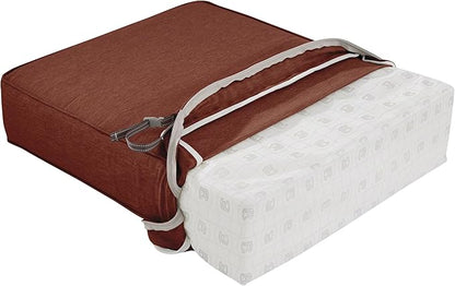 Classic Accessories Montlake FadeSafe Water-Resistant 23 x 23 x 5 Inch Outdoor Seat Cushion, Outdoor Chair Cushion, Heather Henna Red, Outdoor Chair Cushions, Patio Chair Cushions, Patio Cushions