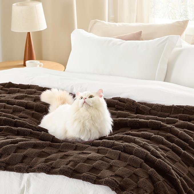 Bedsure GentleSoft Twin Blanket for Bed Dark Brown - Super Soft Cozy Blankets for Women Men Girls, Cute Fuzzy Fleece Throws for Bedroom Couch, 60x80 Inches