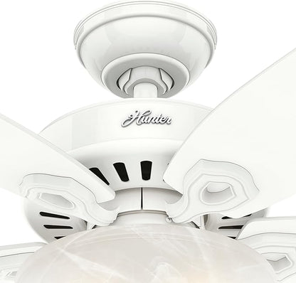 Hunter Fan 42 inch Small Room Ceiling Fan in Snow White with Bowl Light Kit (Renewed) (Snow White)