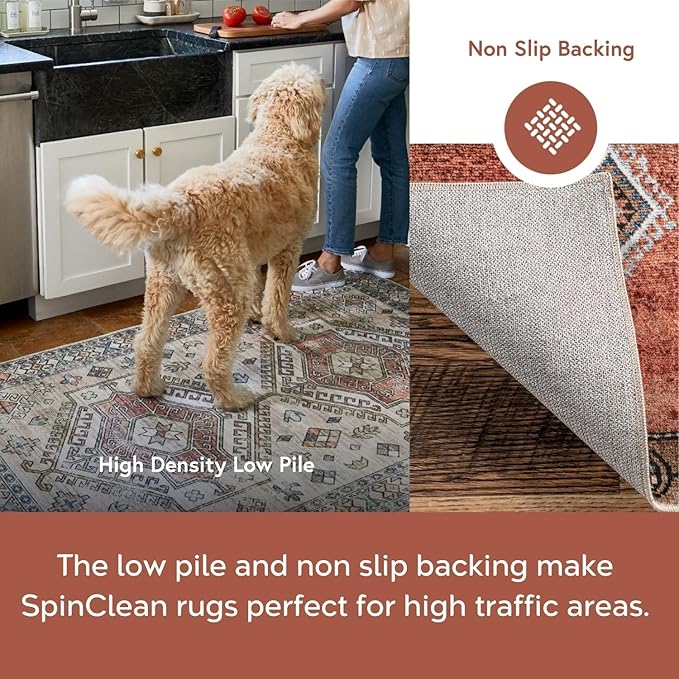 nuLOOM 10' x 14' Machine Washable Stain-Resistant Area Rug Medium Profile for Living Room, Bedroom, and Dining Room, Aaliyah Blue Multicolor